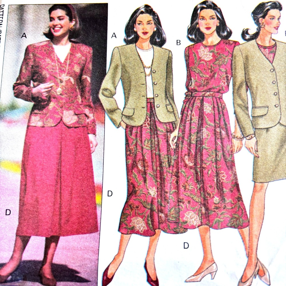 Butterick 6350 Soft Tailored Capsule Suit Wardrobe Sz 12-14-16 Feminine JG Hook